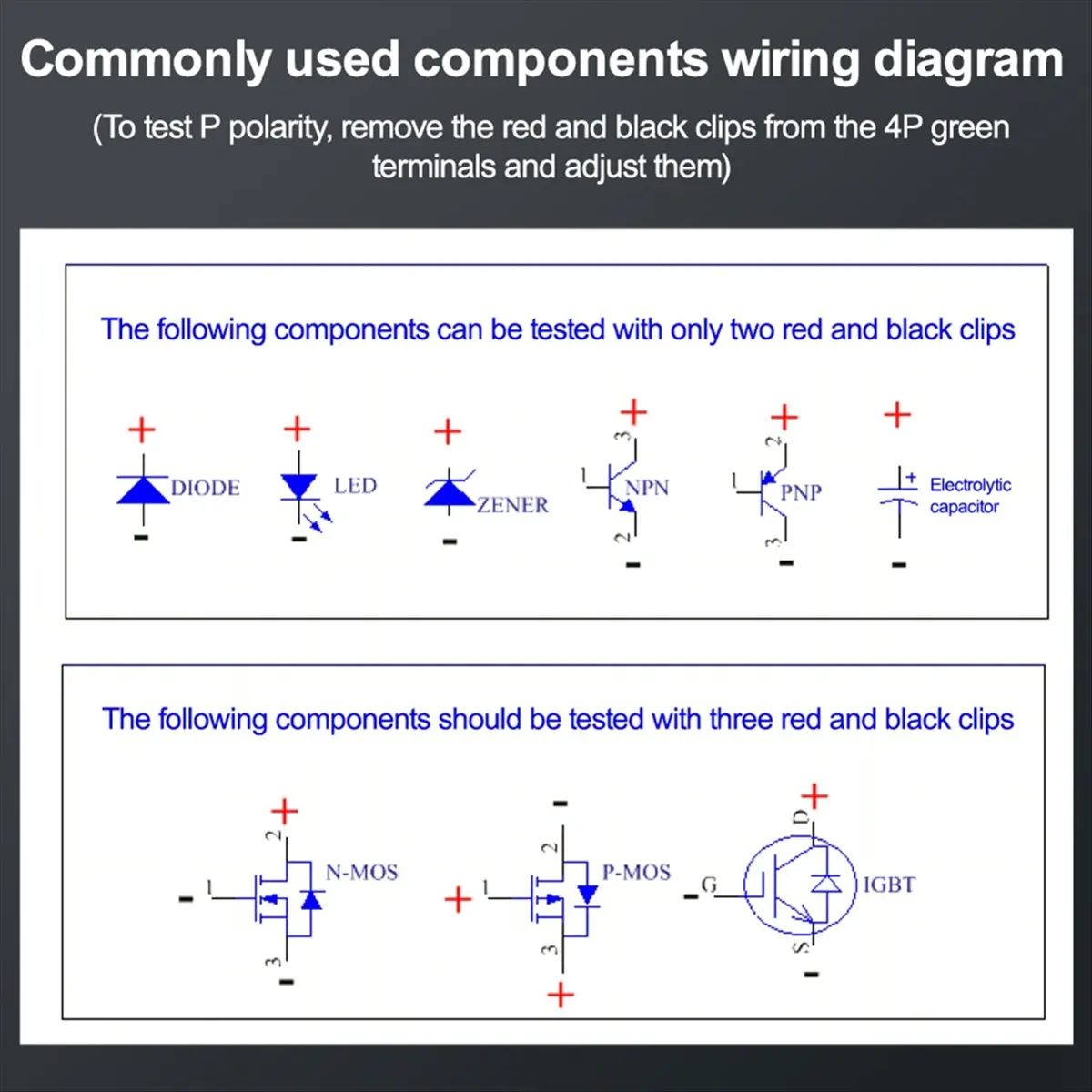 

Delighted- IGBT Voltage Capability Transistor Tester Diode MOS Triode LED Voltage Capability Test Tool 120-2700V(Red Standard)