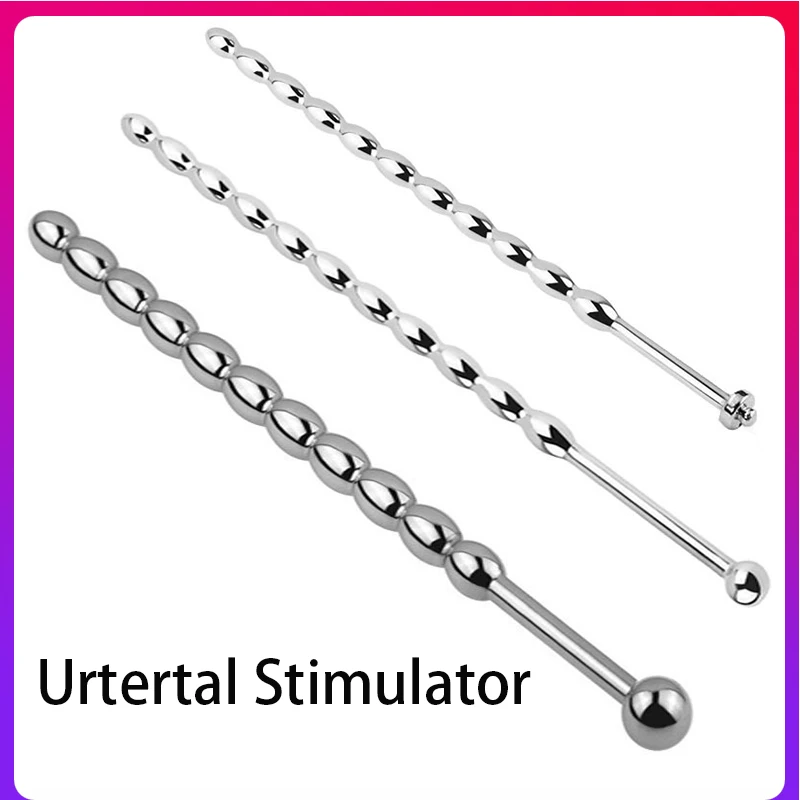 6/8mm Stainless Steel Penis Plug Electrical Shock Uretral Stimulator Urethral Sounding Beads Penis Massage Wand Sex Toys for Men