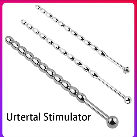 6/8mm Stainless Steel Penis Plug Electrical Shock Uretral Stimulator Urethral Sounding Beads Penis Massage Wand Sex Toys for Men