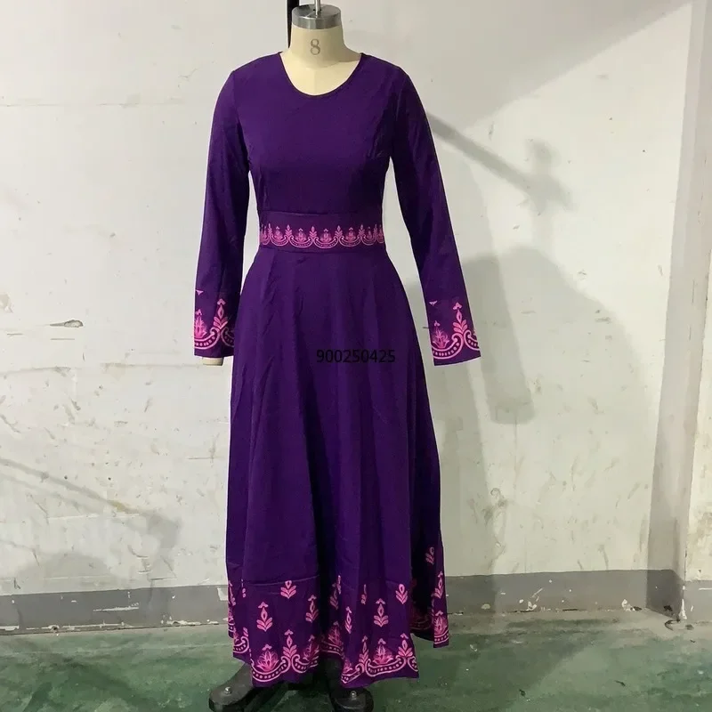 Vestido largo musulmán para mujer, ropa islámica, hijab de indonesia, abaya azul de Dubái, bangladesh, 5XL talla grande, 2020