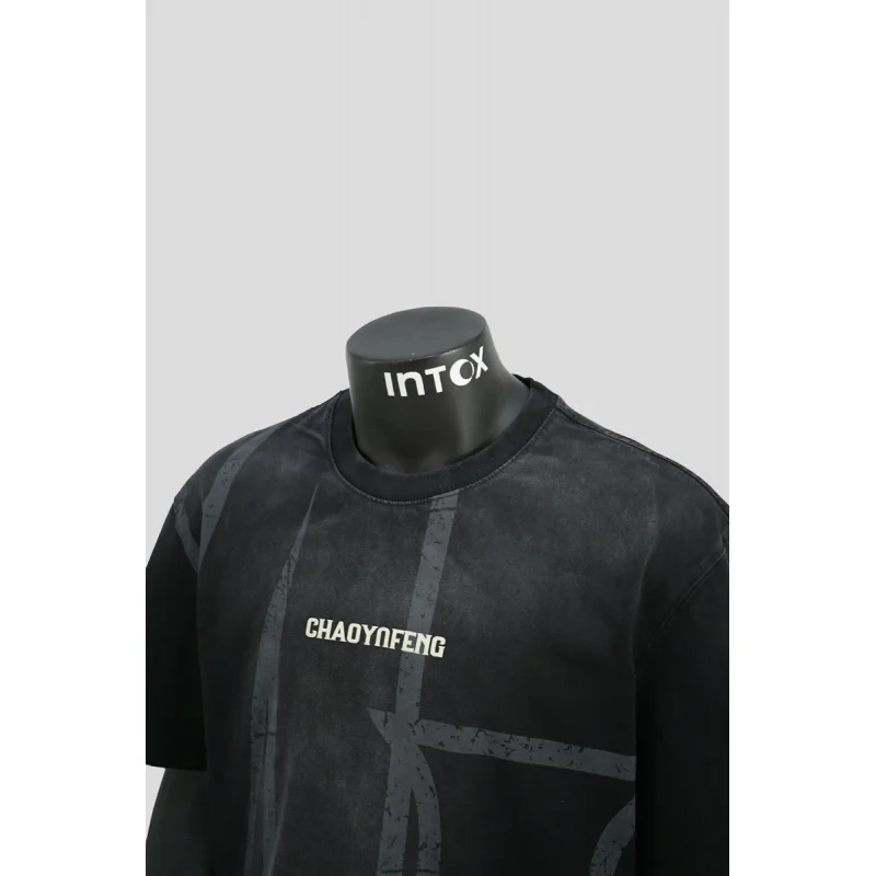 

Retro heavyweight short sleeved T-shirt for men in summer, loose and casual, versatile, vintage, personalized printed top