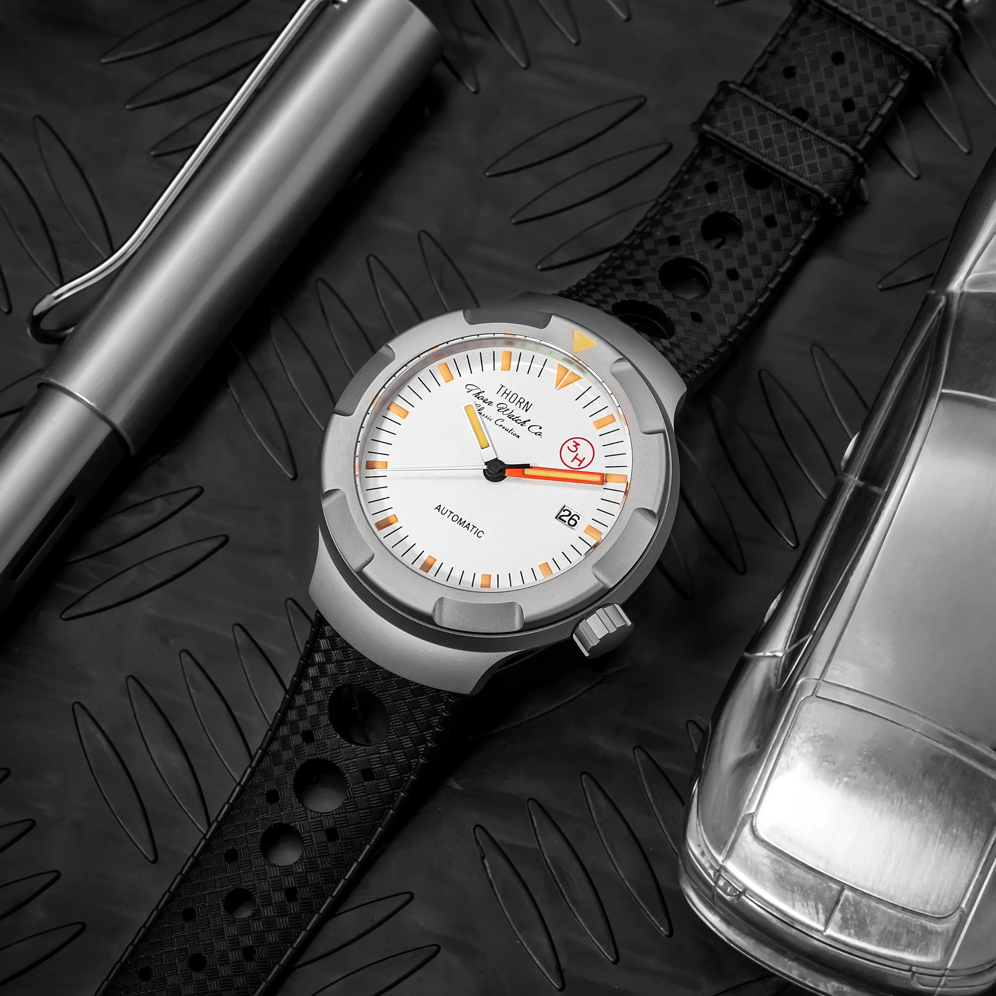 THORN T011 Мужские титановые часы PT5000 с автоматическим механизмом, механические часы, винтажные часы с сапфировым стеклом, светящиеся, 10 бар, водонепроницаемые