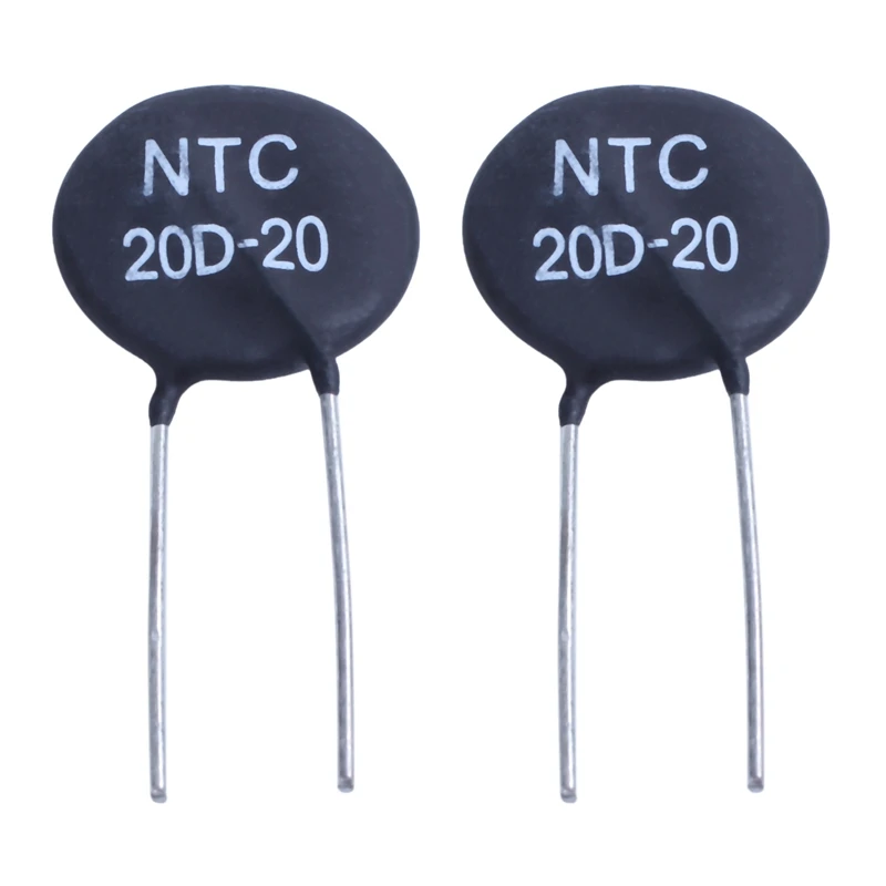 2X 20D-20 NTC Thermistor For Limiting Of Inrush Current Of Power Supply Ballast CFL,Black