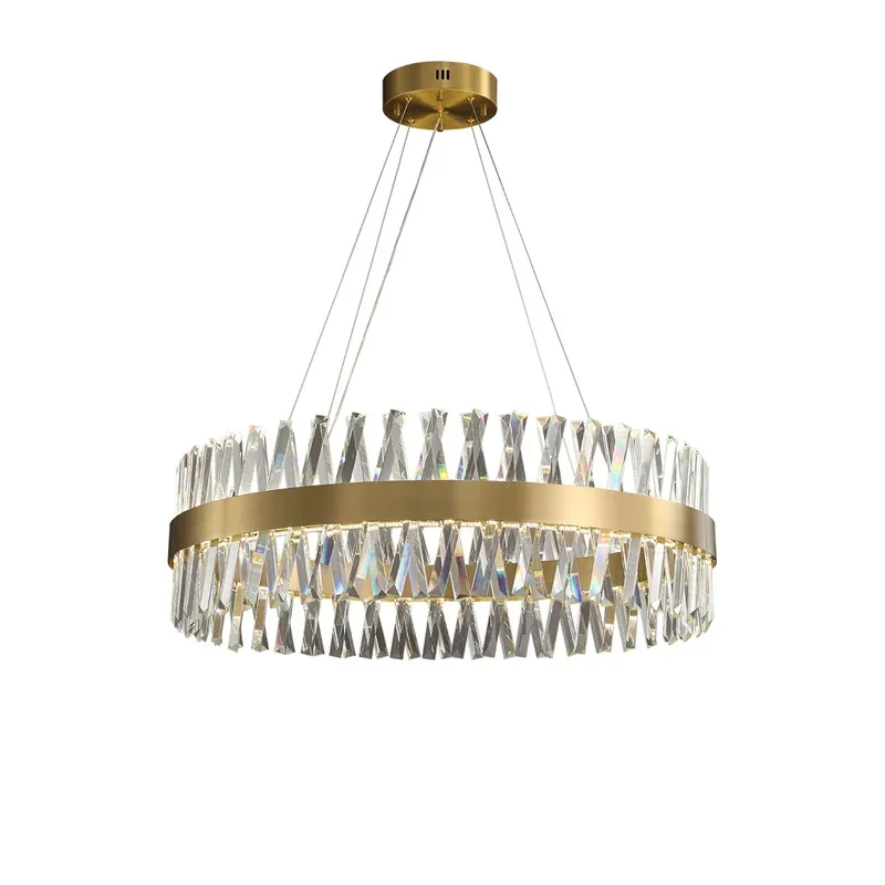 Crystal chandelier  Round Oval Gold Silver Hanging Lamps  Suspension Luminaire For Living Room