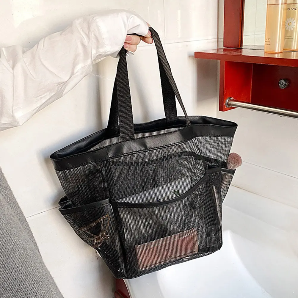 

Durable Beach Mesh Storage Bag Large Capacity Net Shower Toiletry Organizer Portable Tote Outdoor Mesh Bag for Shell Collection