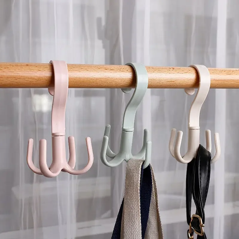 Space Saving Rotated Hanger Hooks Wardrobe Clothes Rack Hanger Organizer Bag Hanger Shoes Belt Scarf Hanging Rack Closet Hanger