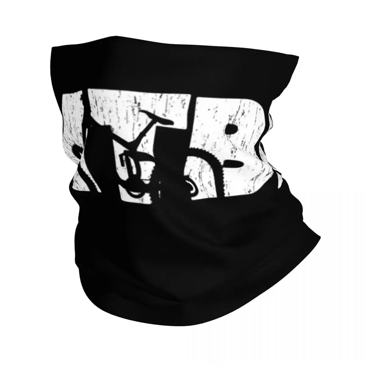 Biker WHITE MTB Bandana Neck Gaiter Printed Mask Scarf Multifunction FaceMask Hiking Fishing Unisex Adult All Season