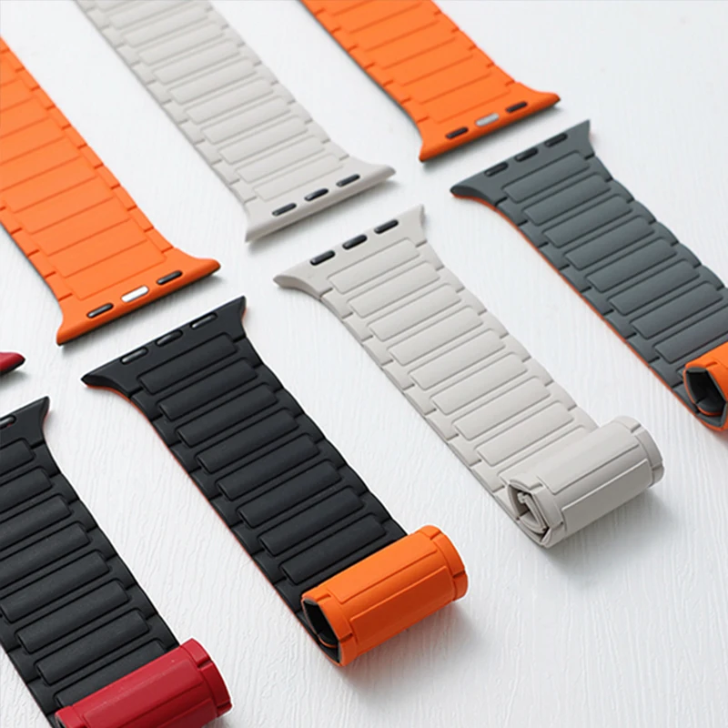 Magnetic strap for Apple Watch Band 44mm 45mm 41mm 40mm 49mm 38mm Silicone Bracelet iWatch Series ultra 2 9 8 7 6 5 4 3 SE bands