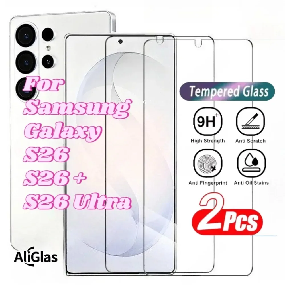2-Pack HD Clear Tempered Glass Films For Samsung S26 Screen Protector Designed for Samsung Galaxy S26 Ultra S26+ Tempered Film
