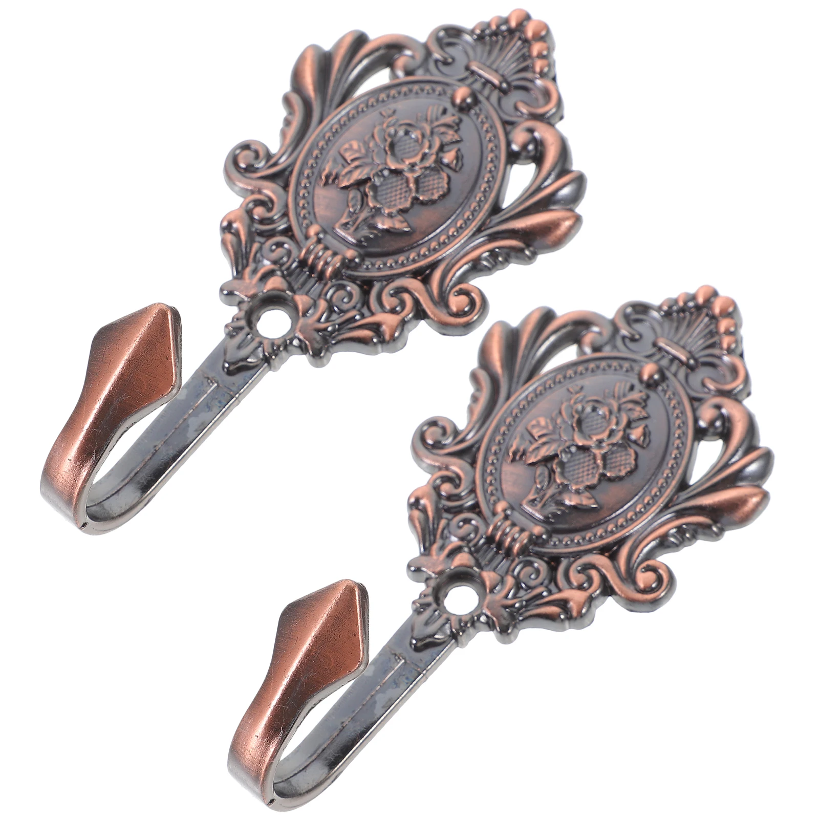 

2pcs Red Holdback Holdback Hooks 9.5x5cm Curtain Hooks Vintage Rose Design Room Vintage Curtain Tieback Accessories