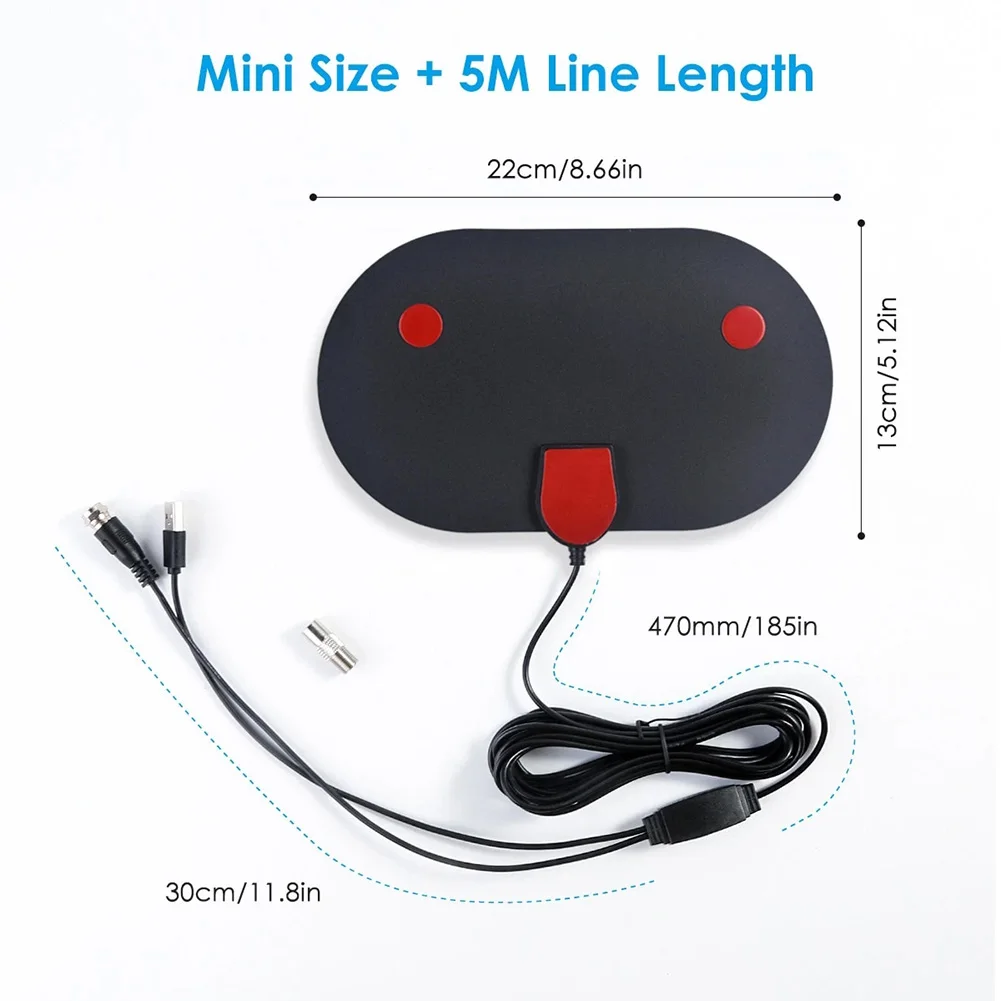 HD Digital TV Antenna With Stickers Indoor Outdoor Powerful Amplifier For Free Local Channels