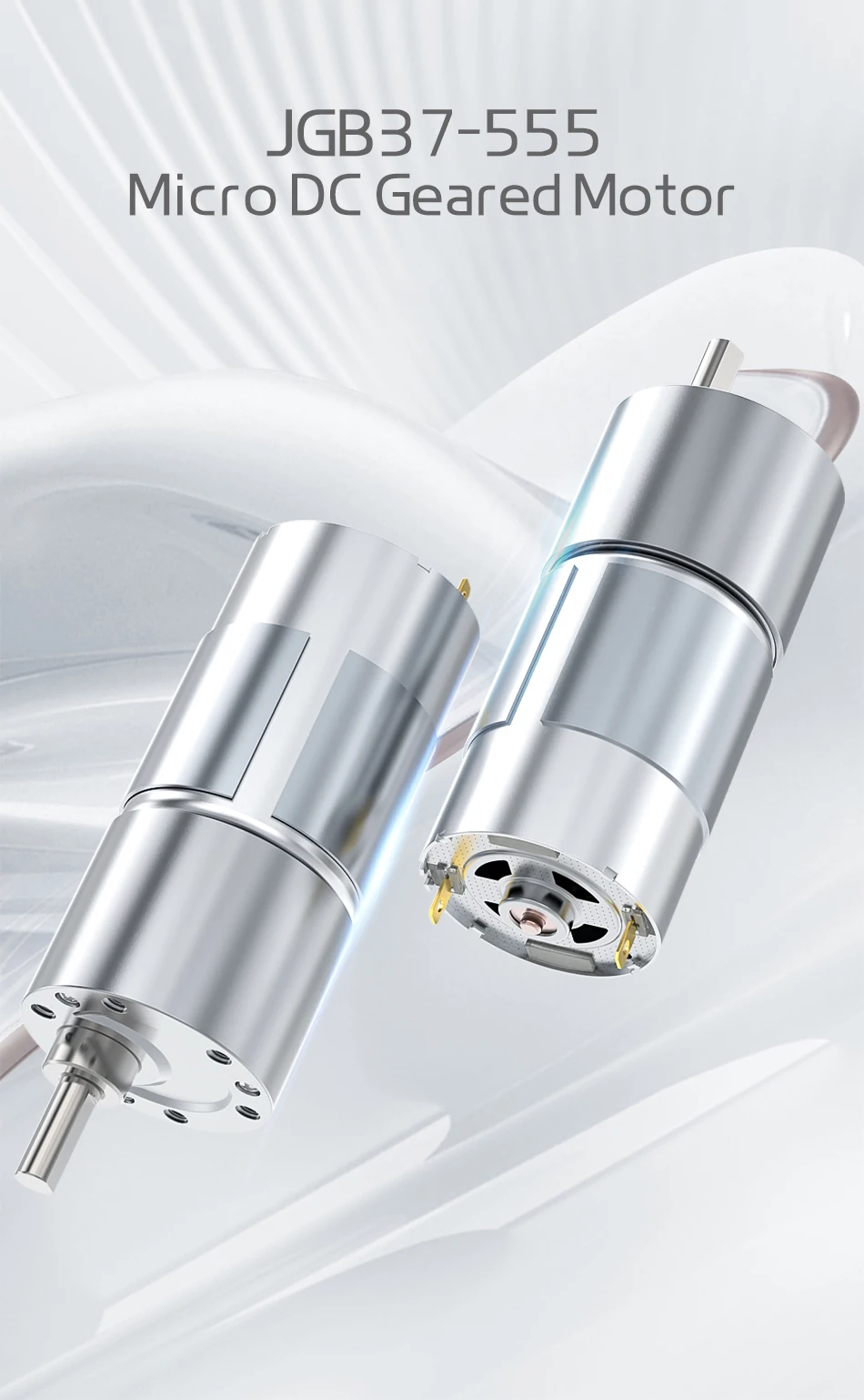 JGB37-555 Motor mit hohem Drehmoment, DC-Untersetzungsmotor, DC 6 V, 12 V, 24 V, langsamer Motor vorwärts und rückwärts – Detail 5