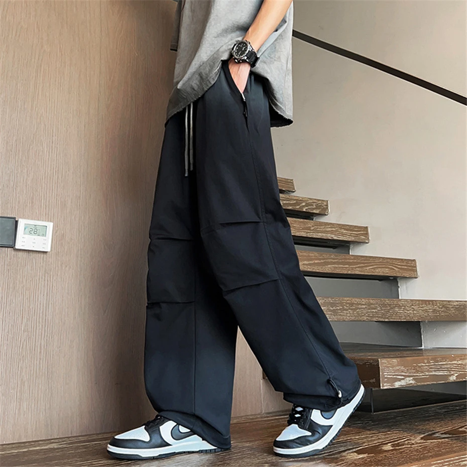 Vintage Gradient Cargo Pants Men Plus Size 8XL Straight Pants Fashion Casual Loose Trousers Male Big Size 8XL