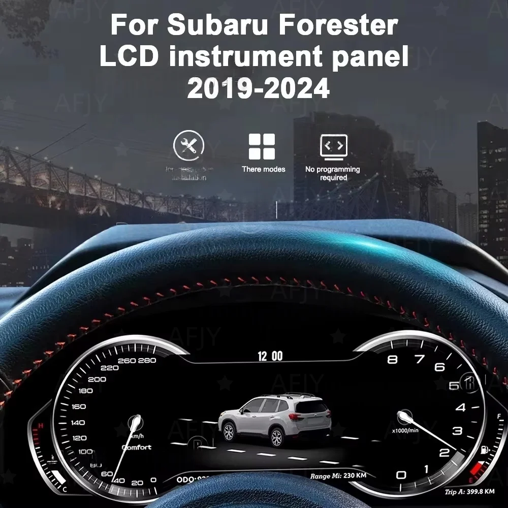 12.3'' Digital Instrument Cluster fit For SUBARU Forester 2019-2024 Liquid Crystal Display Dashboard with CarPlay Plug and Play