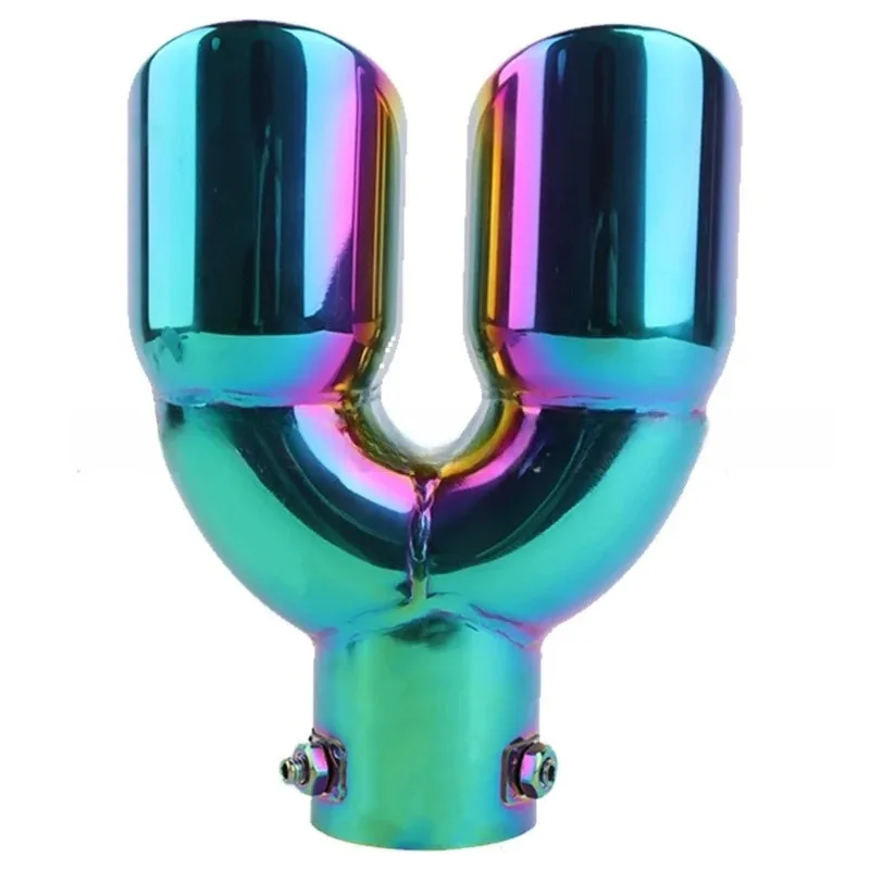 

Автомобильный глушитель, хвостовой наконечник выхлопной трубы, болт, универсальный автомобильный наконечник выхлопной трубы 63 мм, впускной отверстие из нержавеющей стали, двойной выпускной отверстие, новый