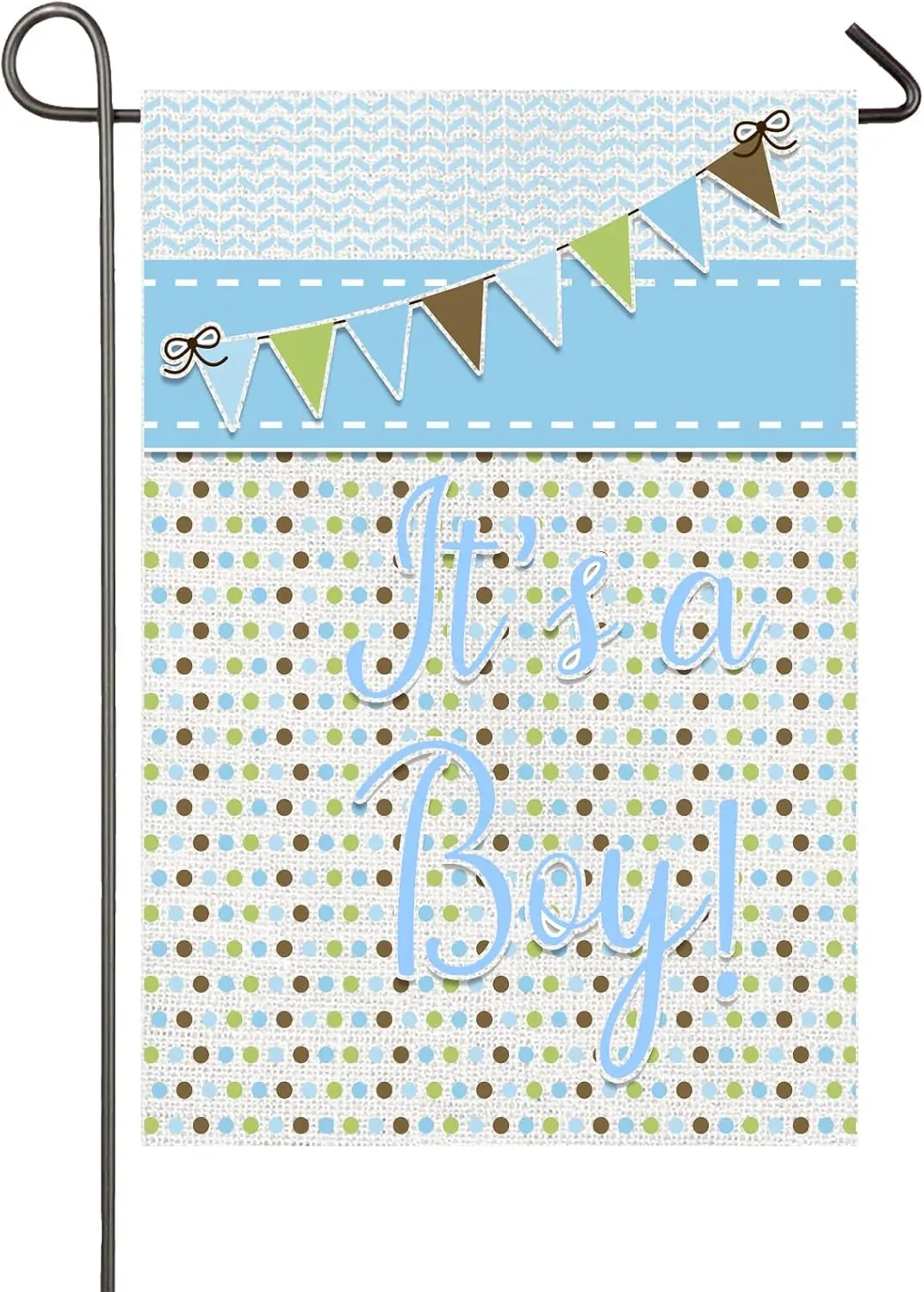 It's A Boy Garden Flag Blue Baby Shower Birth Announcement Decorations for Boy 12x18 Inch Double Sided New Baby Garden Flag