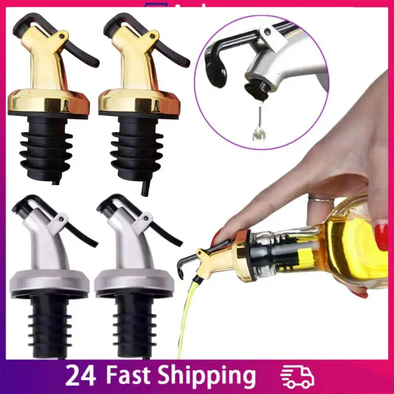 New Oil Bottle Stopper Rubber Lock Plug Seal Leak-proof Food Grade Plastic Nozzle Sprayer Liquor Dispenser Wine Pourer Barware