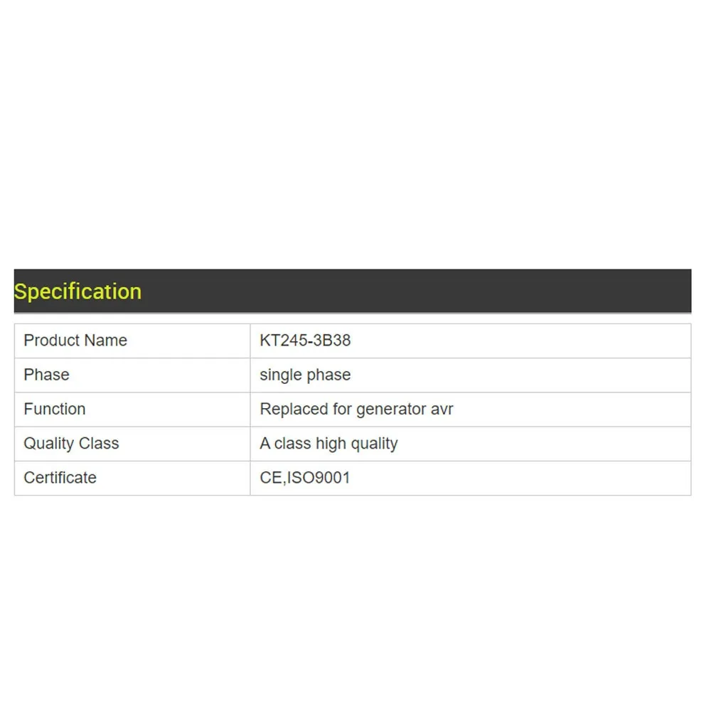 KT245-3B38 Estabilizador de tensão AVR para gerador trifásico 380V
