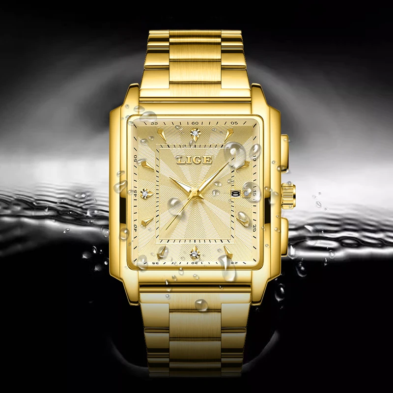 LIGE Fashion New Men Watch Quartz Stainless Steel Luxury Wristwatch with Date Business Casual Watches For Men relogio masculino