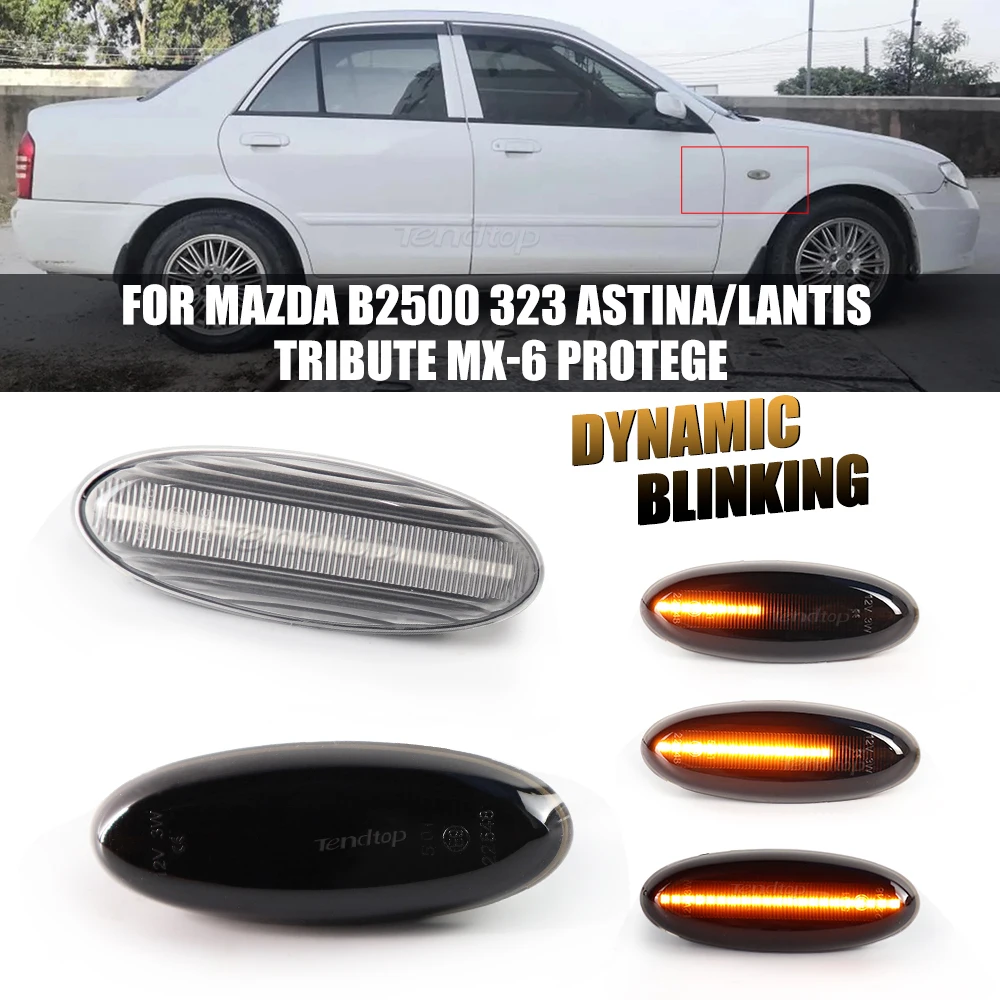 For Mazda 323 Familia Tribute MX-6 Protege 5 For Ranger South Africa Type Dynamic Flowing Turn Signal LED Side Marker Lights