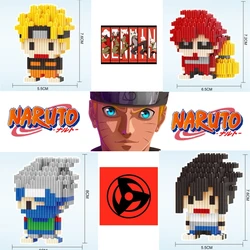 Bloques de construcción de diamantes de Naruto para niños, chándal de guerrero de dibujos animados, Anime, demonio, zorro, calabaza, Ninjutsu, juguetes para niños, modelo