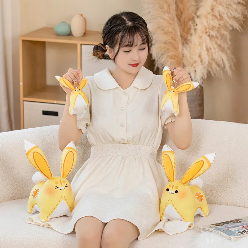 Kawaii Genshin تأثير Liyue Yaoyao تأثيري الدعائم الغار أرنب ألعاب من نسيج مخملي وسادة الكرتون أنيمي لينة بلوشي دمى فتاة هدية