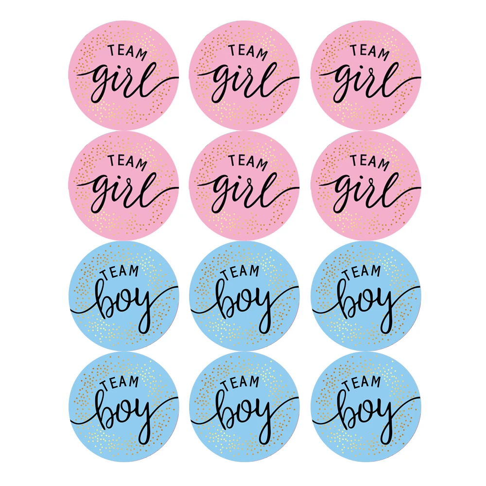 24/72 Stuks Team Jongen Team Meisje Stickers Jongen Of Meisje Sticker Voor Gender Onthullen Feest Decoratie Baby Shower Benodigdheden Geschenkdoos