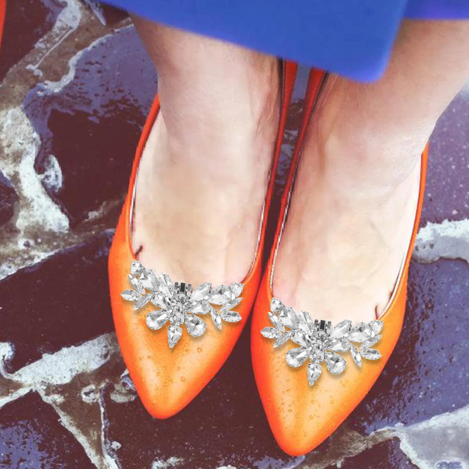 

Shoe Buckle Accessories Detachable Rhinestone Clips for Women Bride Wedding Party Prom Elegant Metal Decorative Shoe Charms