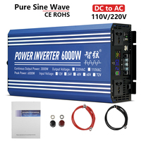 High Frequency 6000W/3000W Pure Sine Wave Inverter DC to AC 12V 24V to 110V 220V Car Inverter with USB and Type C