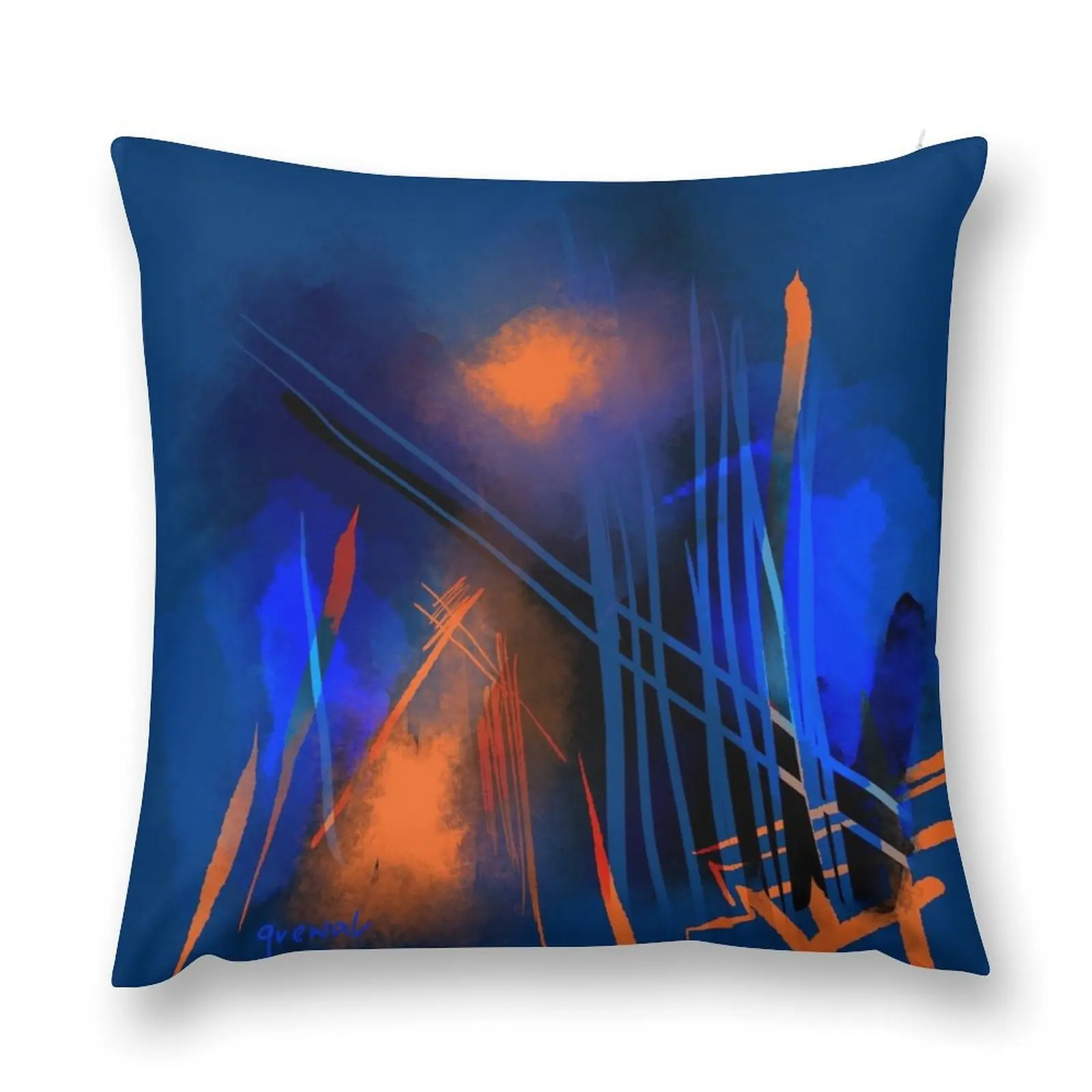 Abstract Blue and Orange Throw Pillow Throw Pillow Covers Decorative Sofa Cushion sleeping pillows Luxury Pillow Case