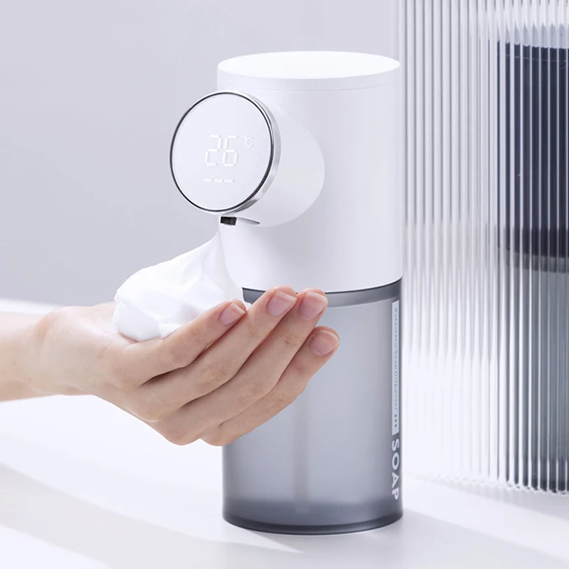 Regina-Distributeur existent de Désinfectant pour les Mains, Mousse Liquide, Affichage de la Température, Rechargeable par USB, 320ml