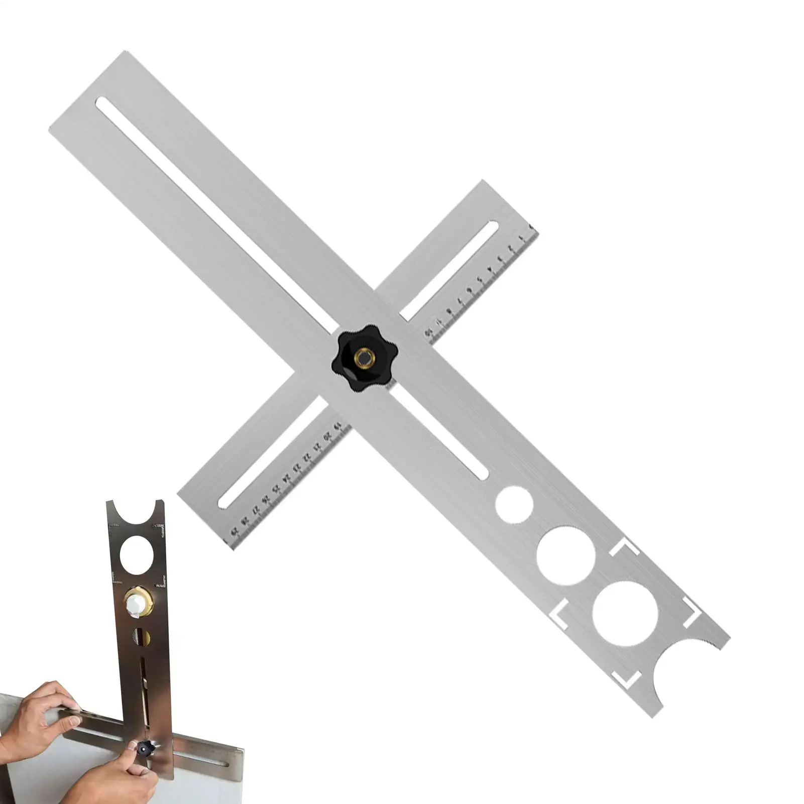 

Marble Punching Tool tile hole locator Measuring Range 300mm Precision Template 25mm/40mm/45mm/55mm/60mm For Wall Receptacle