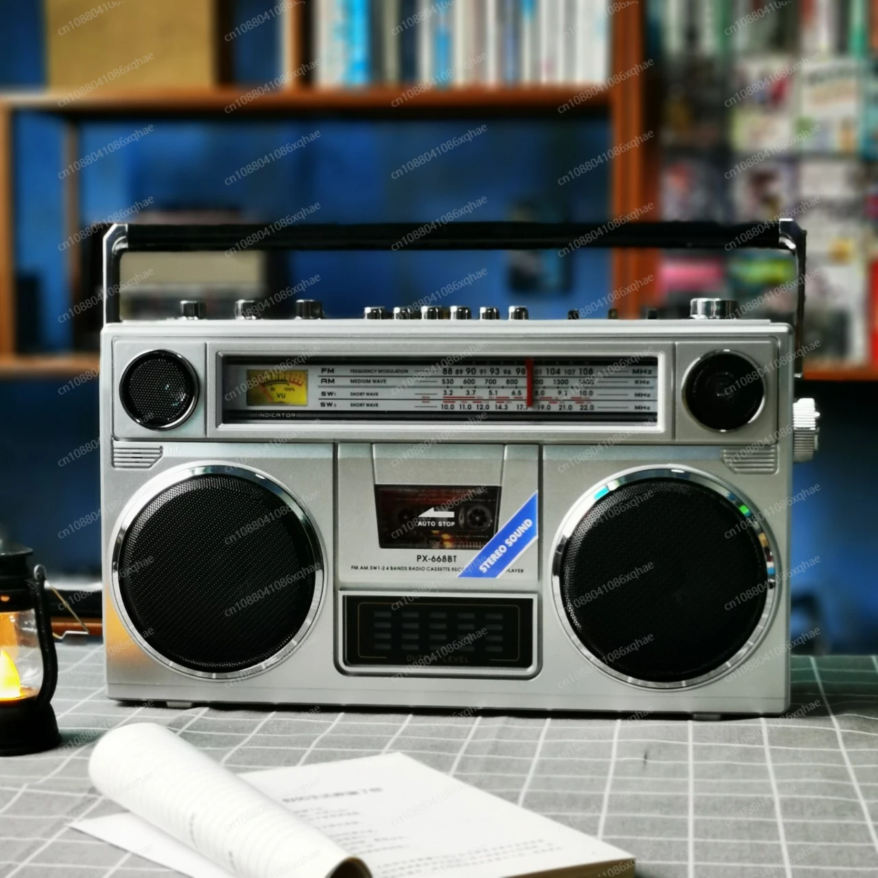 

Retro Style Bluetooth Cassette Recorder, Tape Player with FM, TF Card, USB, Rechargeable (Battery Not Included)