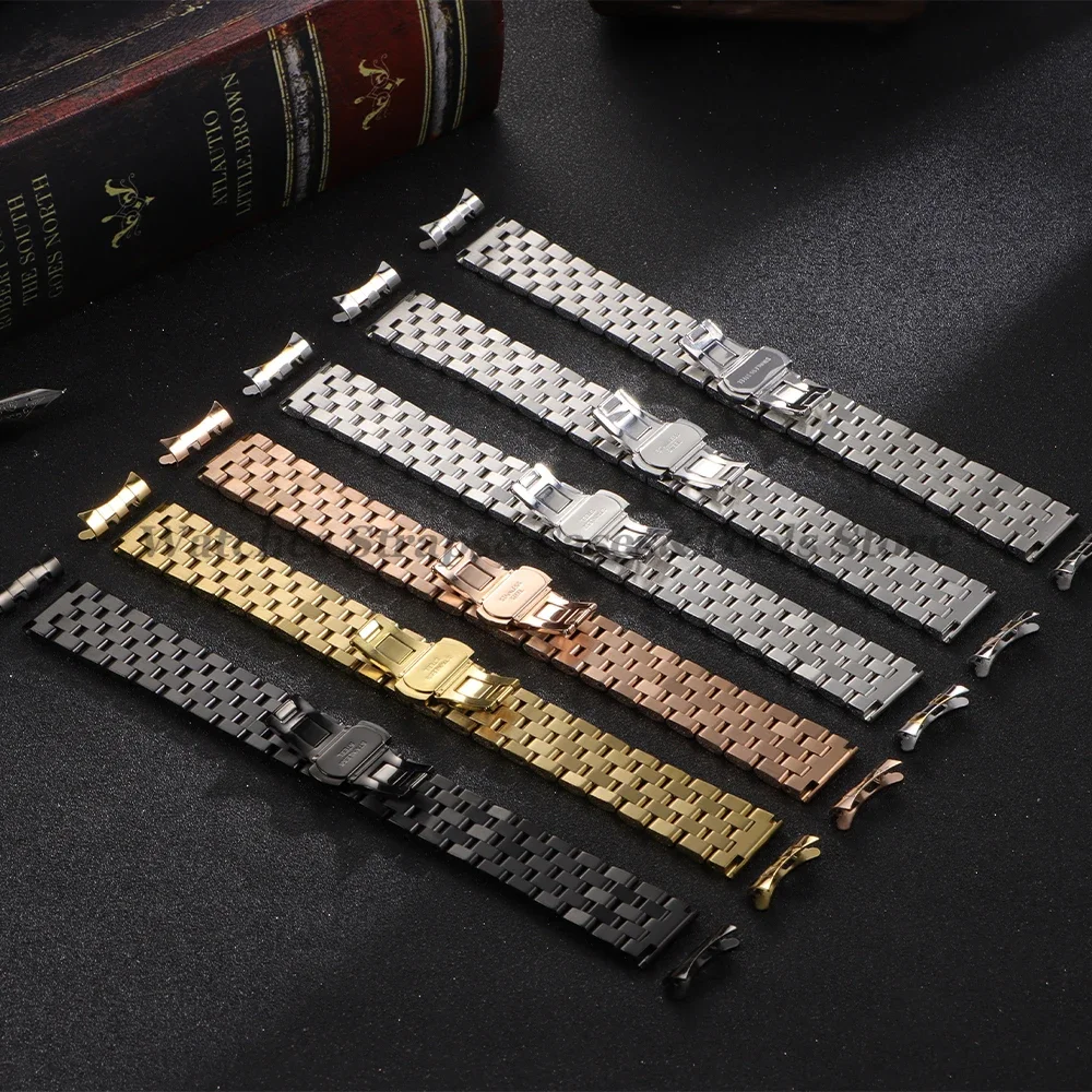 Solid Stainless Steel Strap 18mm 19mm 20mm 22mm High Quality Watchband for Tissot for Citizen for Seiko Curved/FlatEnd Wristband