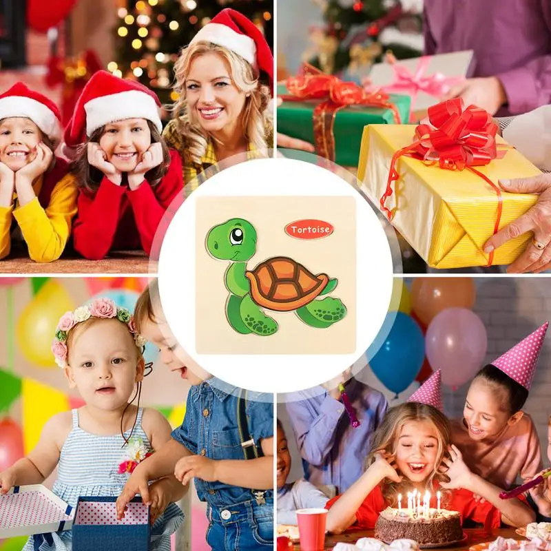 Tierpuzzles für Kinder, buntes schönes Tierpuzzle, Holzpuzzle, lustige Puzzlespiele, Lernspielzeug für Jungen und Mädchen im Vorschulalter