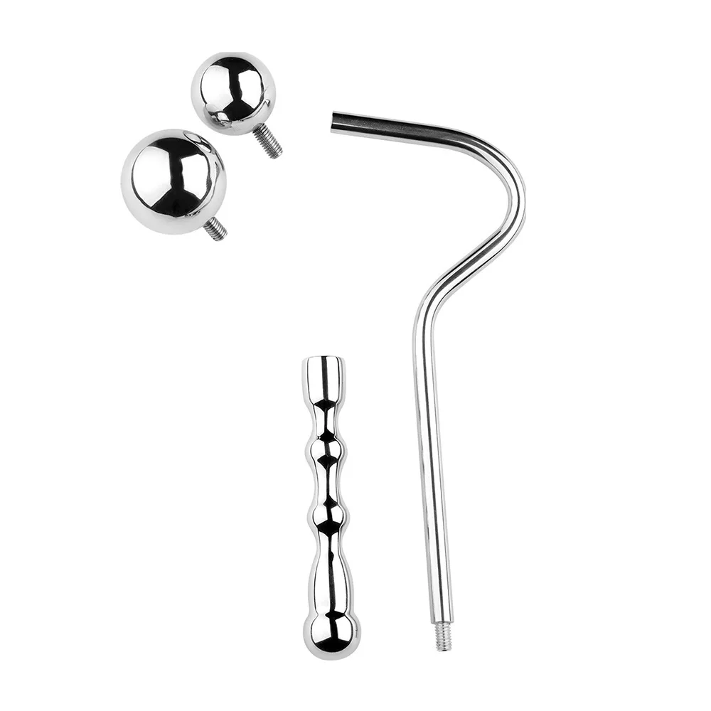 Adult Metal G Spot Wand Massage Stick Anal Hook with Unisex Anue Beads Butt Plug for Couple Stimulator Anal Plug Dildo Sex Toy view 5