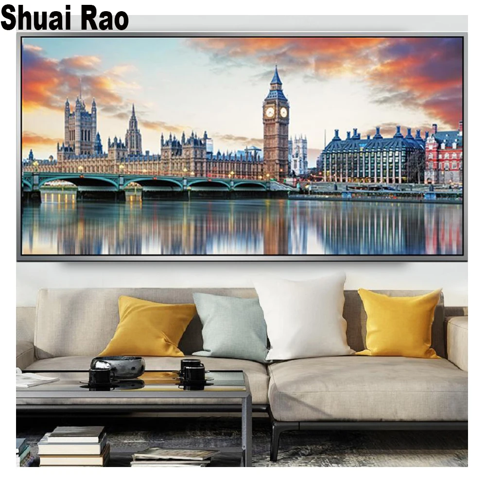 Landscape London Big Ben diamond embroidery full round Mosaic cross stitch diamond painting cityscape 5d Picture home decor