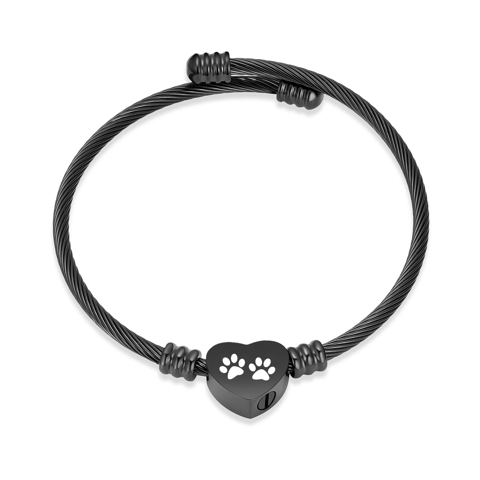 Cremation Bracelet for Ashes for Women Stainless Steel Heart Urn Adjustable Bangle Memorial Pets Jewelry Dog Cat Keepsake Gift