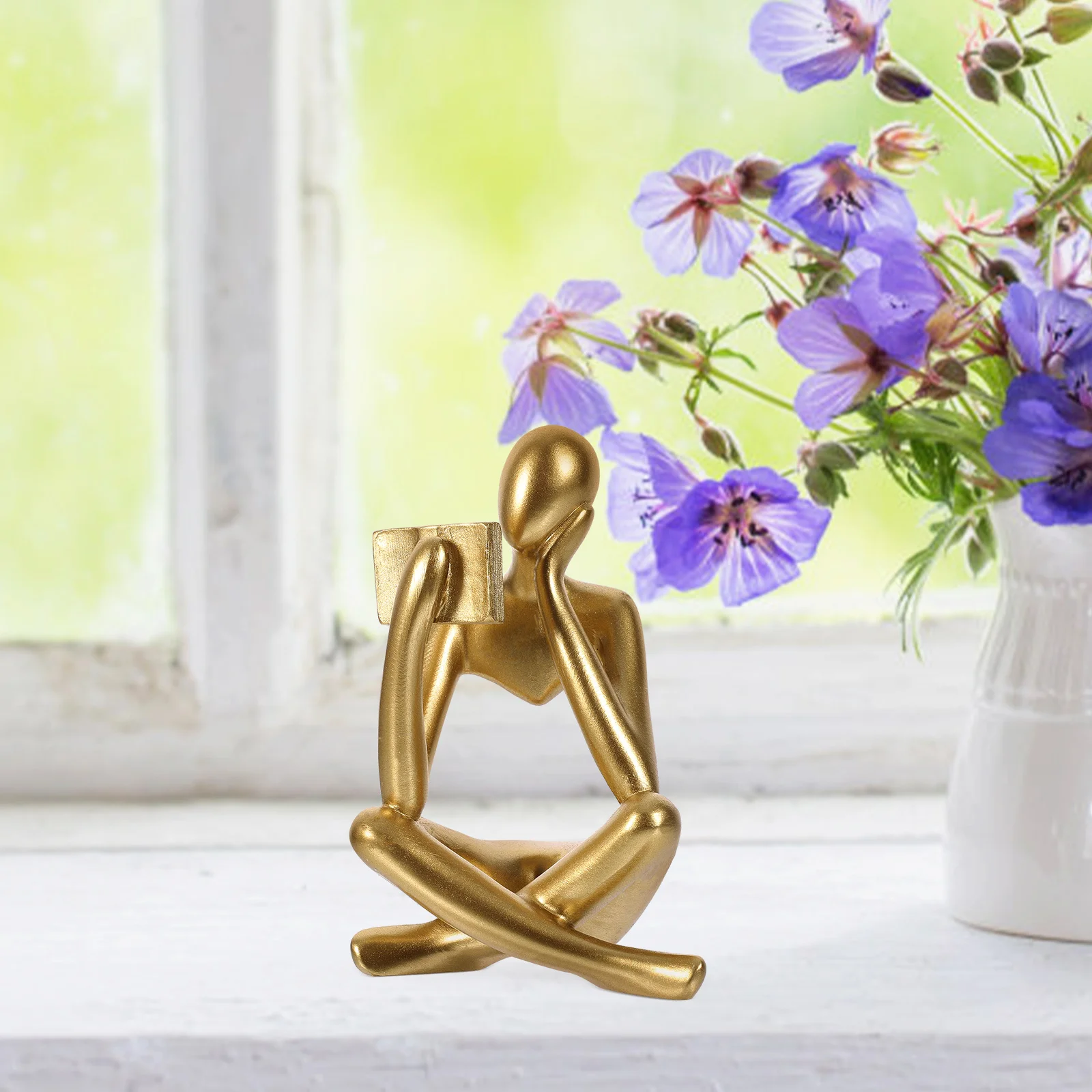

Abstract Thinker Statue Resin Craft Home Decor Desktop Ornament Living Room Office Shelf Decor Elegan Art Sculpture