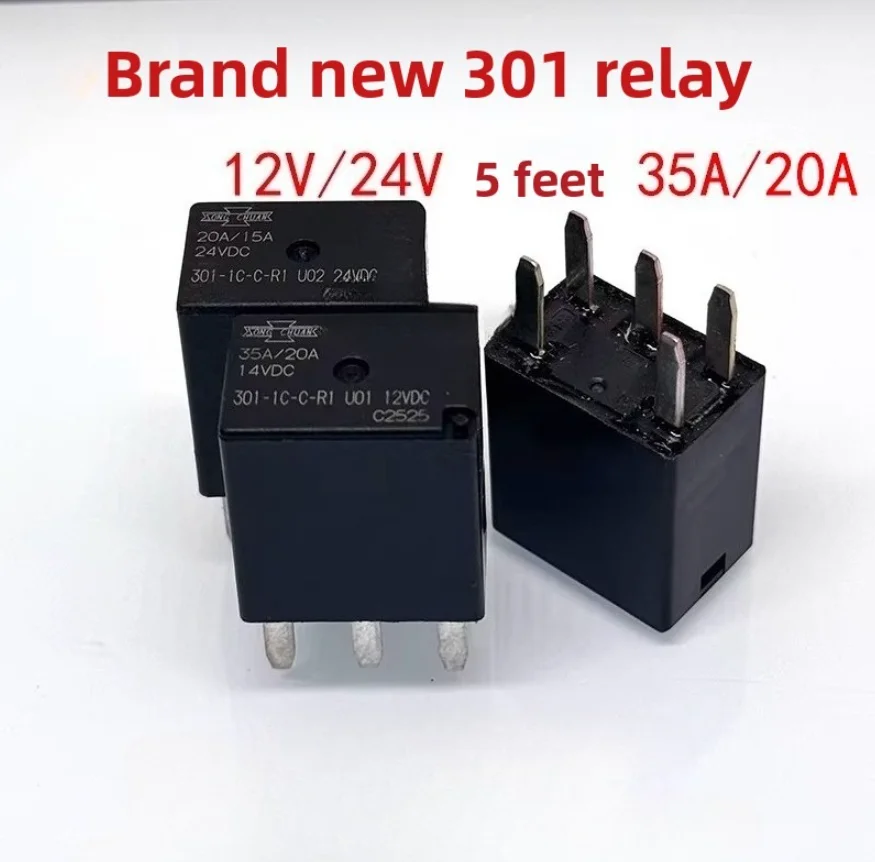 4pcs Car Relay 301-1C-C-R1 U01/U02 12VDC 24VDC 5-Pin Single Pole Double Throw