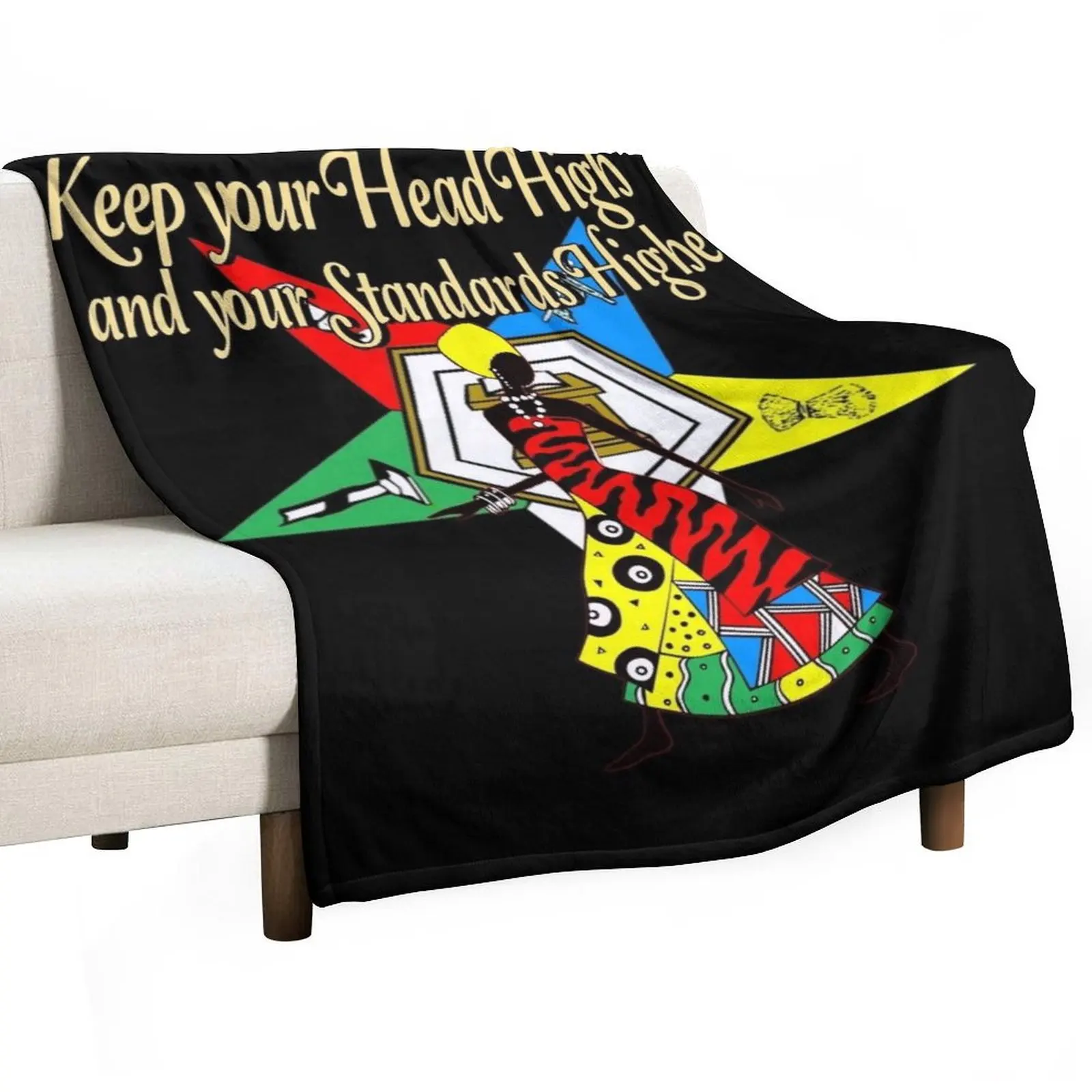 

OES Style Order Of The Eastern Star Logo Sistar Keep Your Head High Throw Blanket decorative Decorative Sofas Tourist Blankets