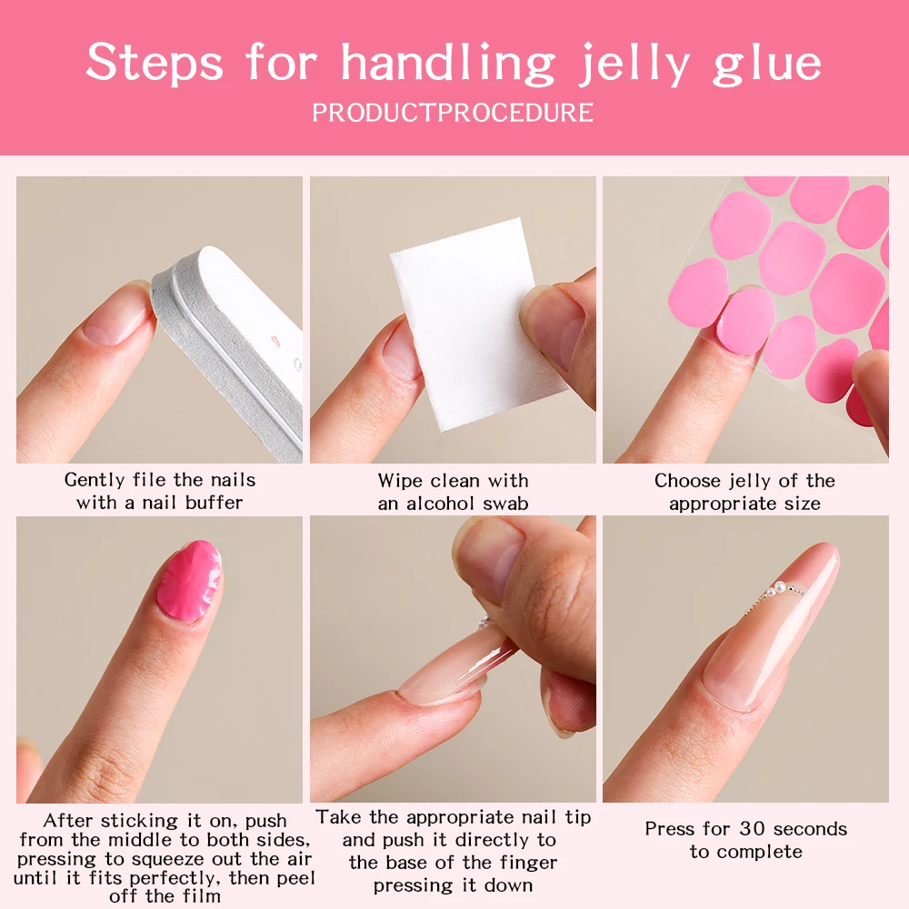 6Pcs Strong Adhesive Double-Sided Nail Glue Tape Waterproof Breathable Transparent Press On Nails Reusable Manicure Accessories