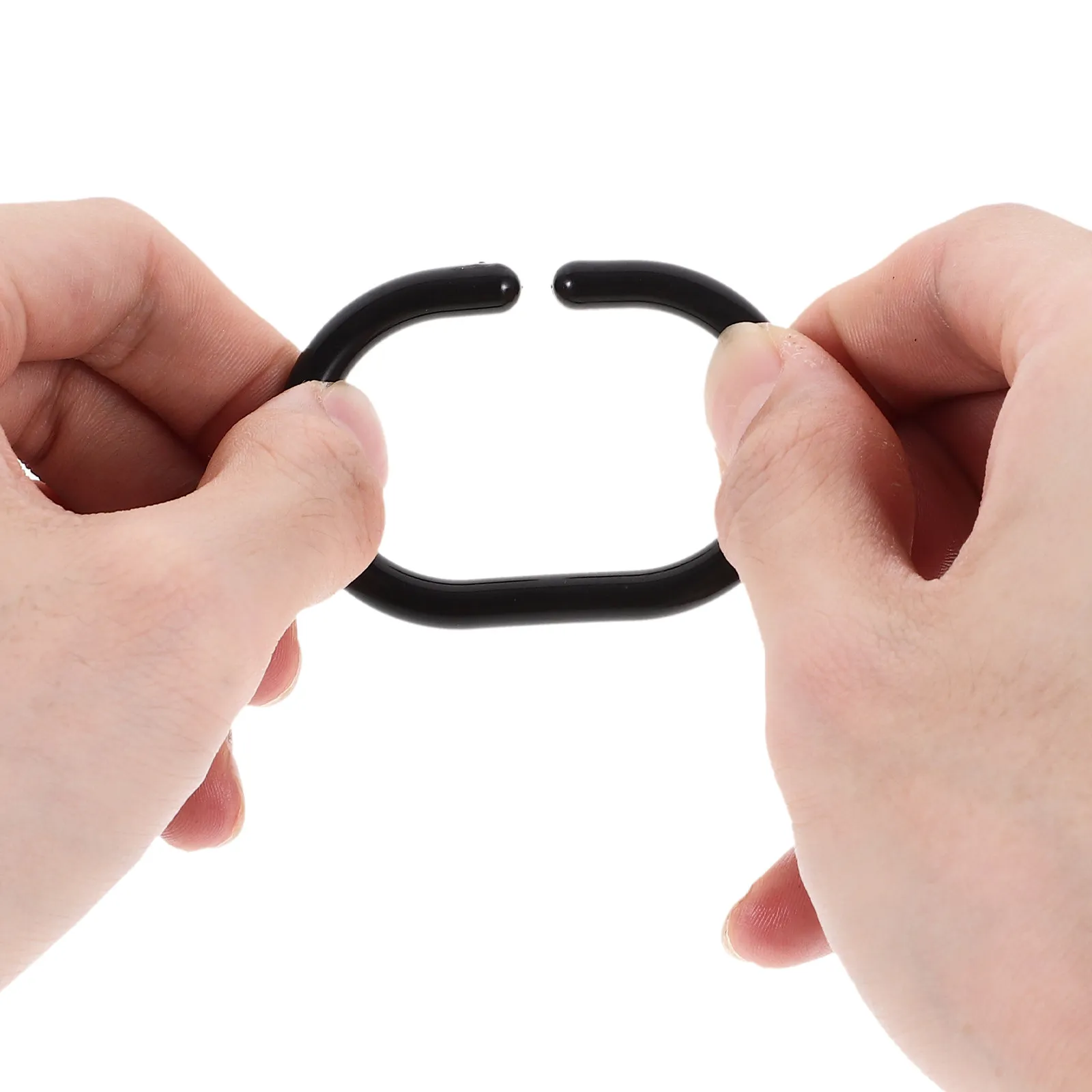 20Pcs Shower Curtain Hooks Rings Black Plastic Snap Closure Curtain Hanging Rings for Bathroom Shower Curtains Rust Proof Easy