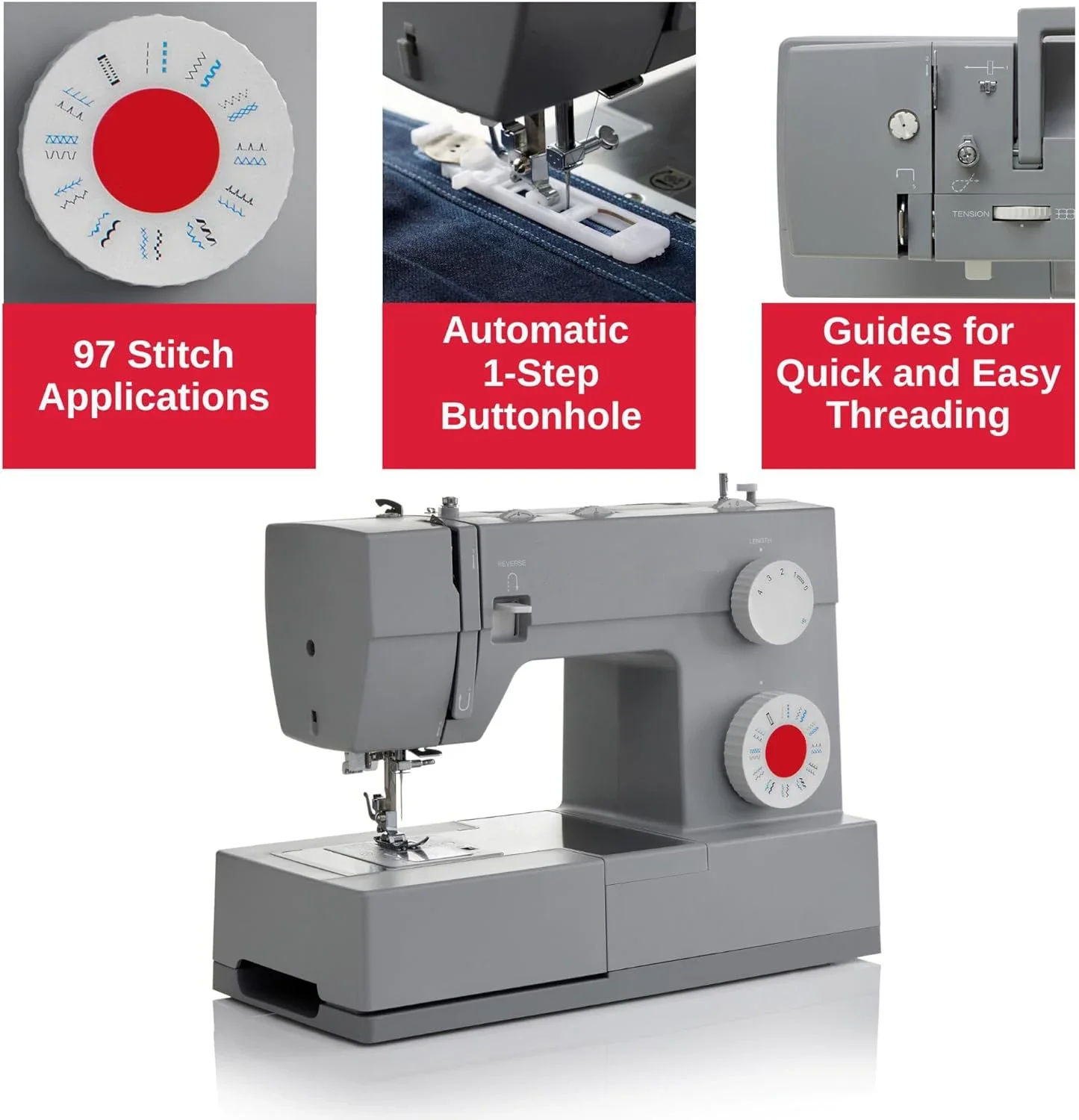 ماكينة خياطة عالية السرعة SINGER Heavy Duty 4432 مع مجموعة ملحقات 110 ماكينة خياطة Singer شديدة التحمل