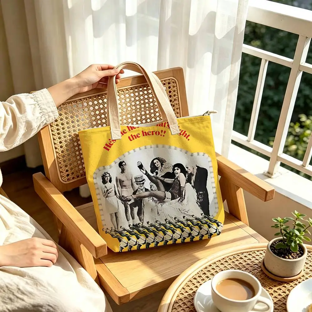 Cult-Musical „The Rocky Horror Picture Show“ – bedruckte Damen-Schultertasche aus Baumwoll-Polyester-Mischgewebe, lässige Einkaufstasche, Geschenkidee. – Detail 14