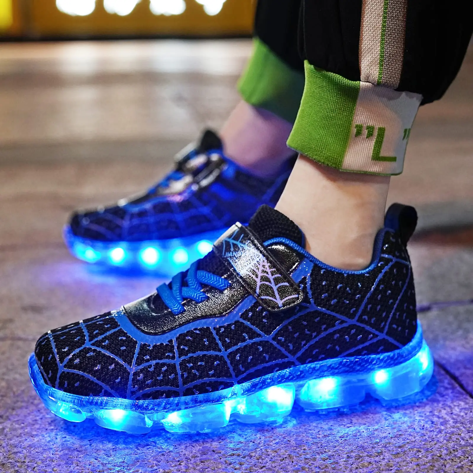 YUNICUS Breathable Sports Children'S Shoes Boys Leisure Sports Led Marquee Light Shoes Sneakers Boys Usb Charging Light Shoes