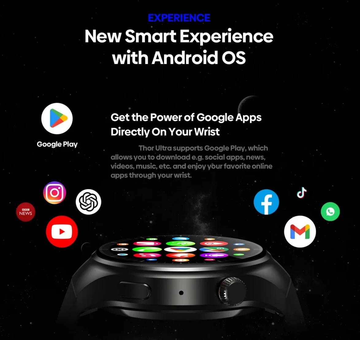 For huawei Thor Ultra SmartWatch GT MAX  AMOLED Screen 4G SIM WIFI  GPS 16GB Storage Google Play  Wear Os Strava VS GT4 GT5