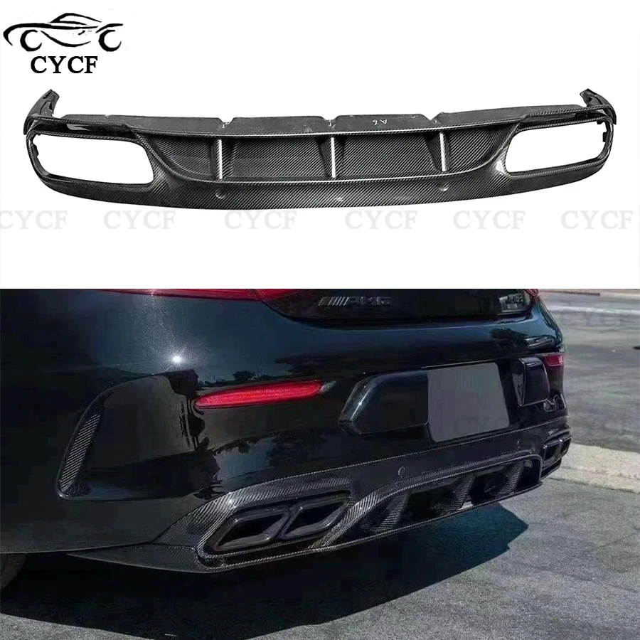 For Mercedes Benz C Class Two-door W205 C63 ED1 Style Carbon Fiber Rear Diffuser Rear Bumper Splitter Lip Diffuser Cover Trim