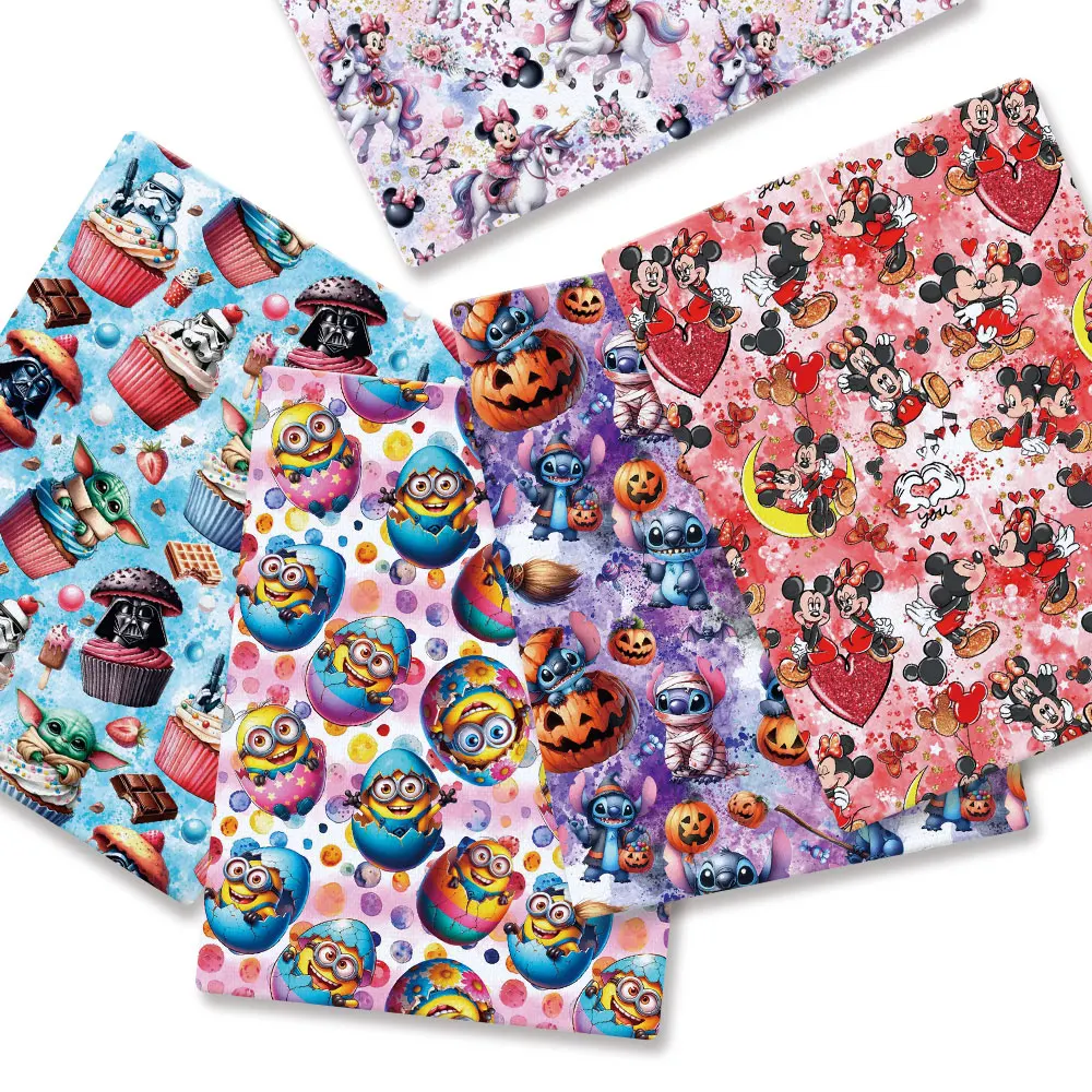 

Disney Cartoon fabric Hot DIY handmade sewing patchwork quilting baby dress home sheet140cm printed fabric sewing kids fabric