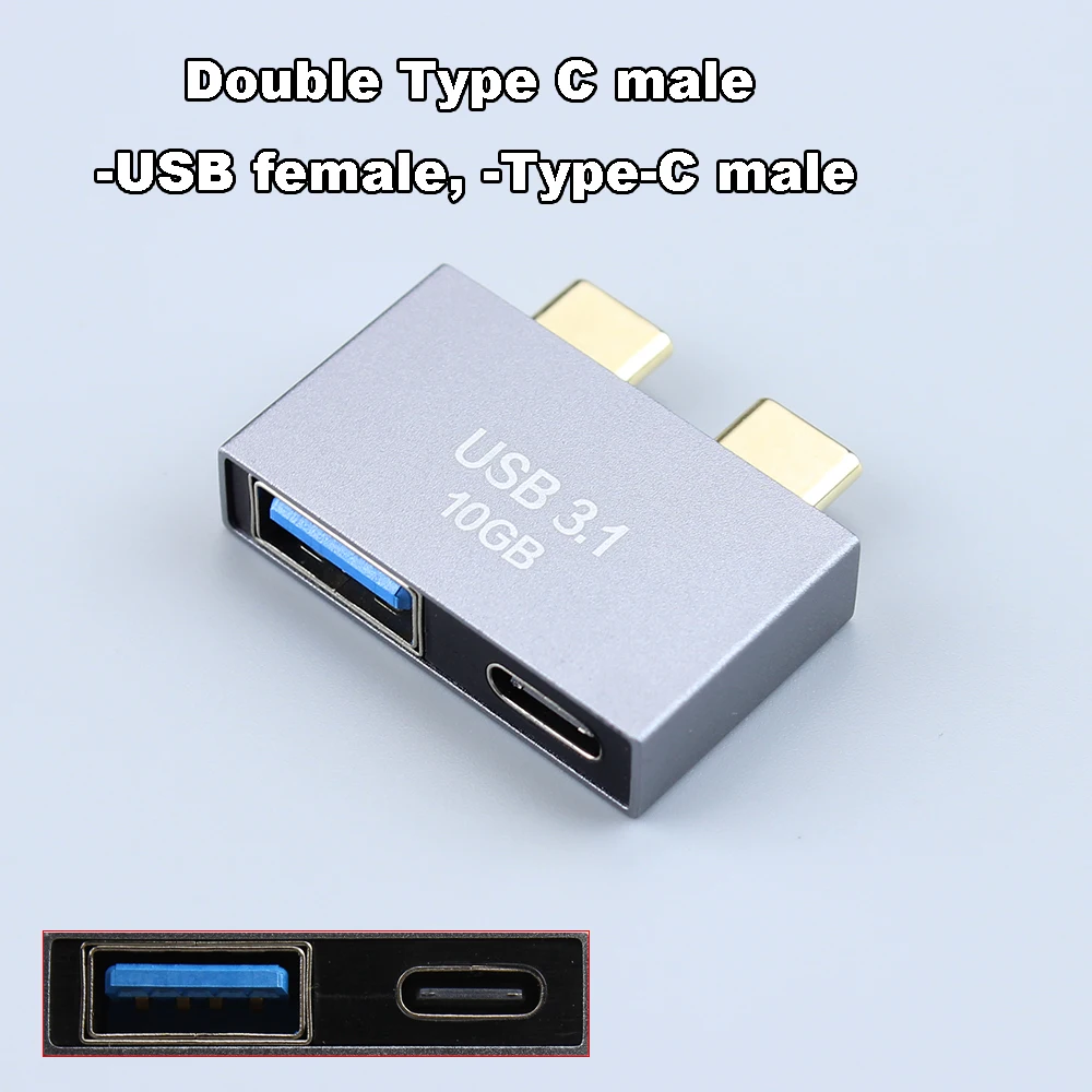 Type C Female To Male Extension Adapter For Computer Double Type-c GEN2 Convertor 10Gbps USB C Adapter